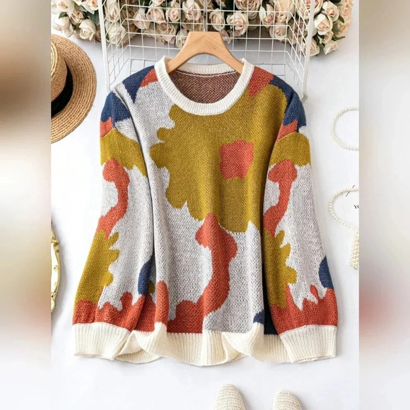 Colorblock Drop Shoulder Sweater - Picture 8 of 10